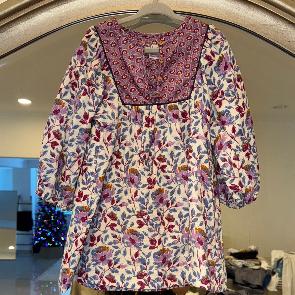 Zara Kids Floral Dress with Purple and Blue